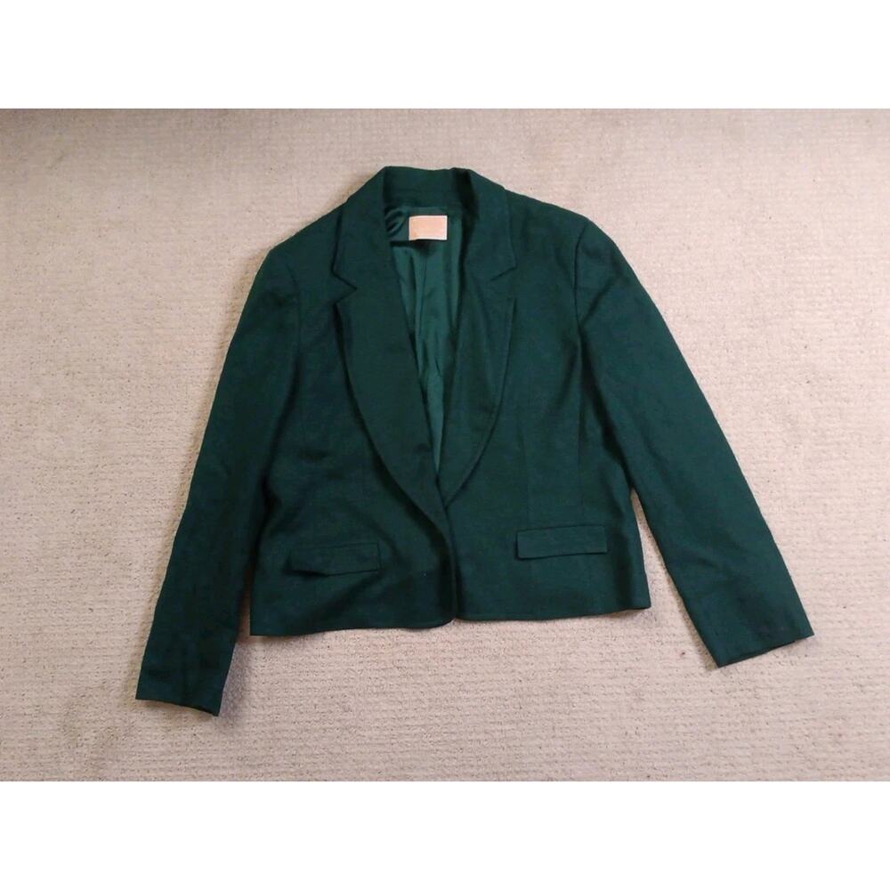 Vintage Pendleton Blazer Womens Size 16 Pure Virgin Wool Made In USA Green